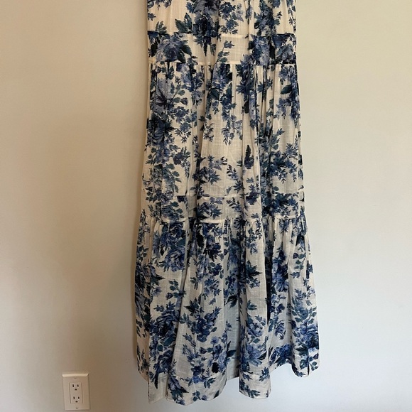 ZIMMERMANN Aliane Floral Cotton Voile Midi Dress - Blue - Picture 7 of 10